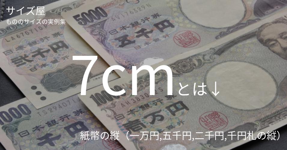 7cmとは「紙幣の縦（一万円,五千円,二千円,千円札の縦）」くらいの高さです
