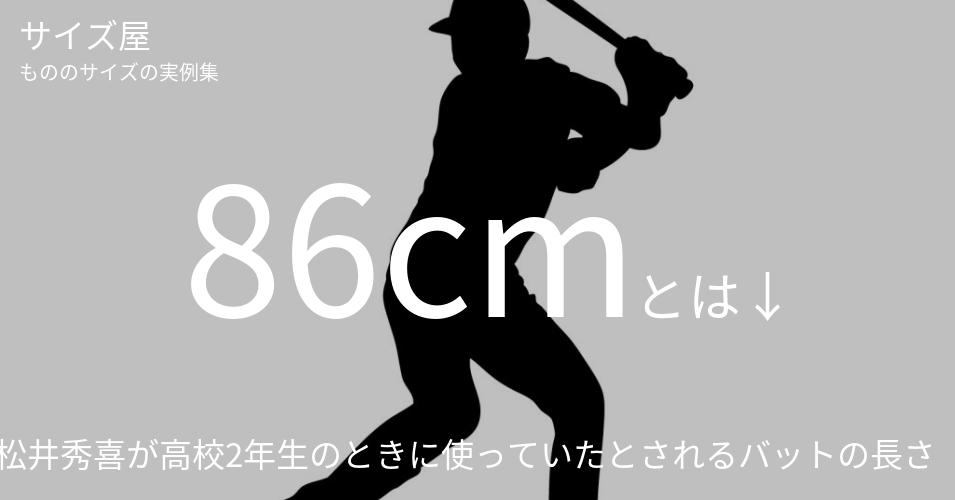 86cmとは「松井秀喜が高校2年生のときに使っていたとされるバットの長さ」くらいの高さです