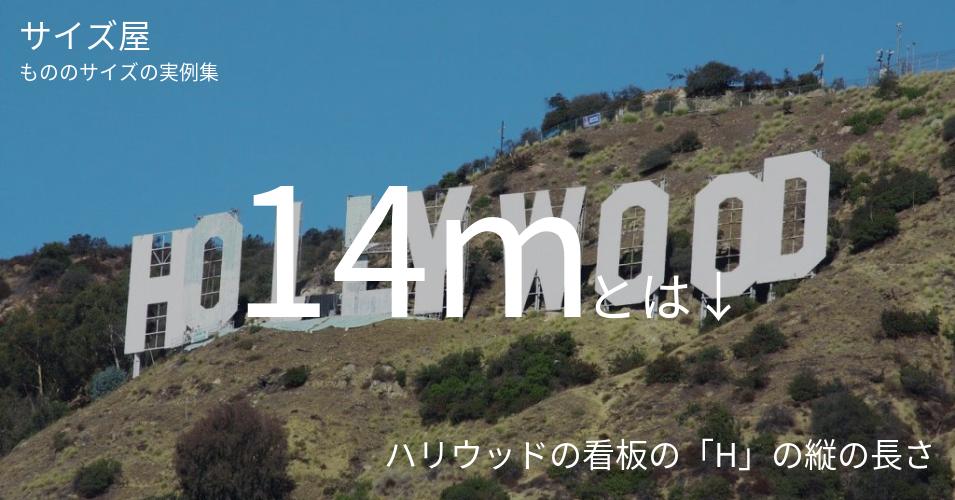 14mとは「ハリウッドの看板の「H」の縦の長さ」くらいの高さです