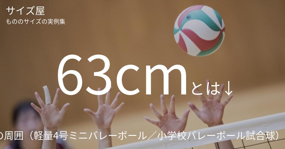 63cmとは「バレーボールの周囲（軽量4号ミニバレーボール／小学校バレーボール試合球）」くらいの高さです