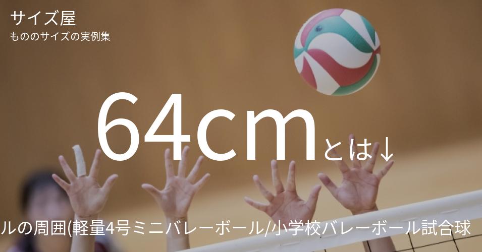 64cmとは「バレーボールの周囲(軽量4号ミニバレーボール/小学校バレーボール試合球)」くらいの高さです
