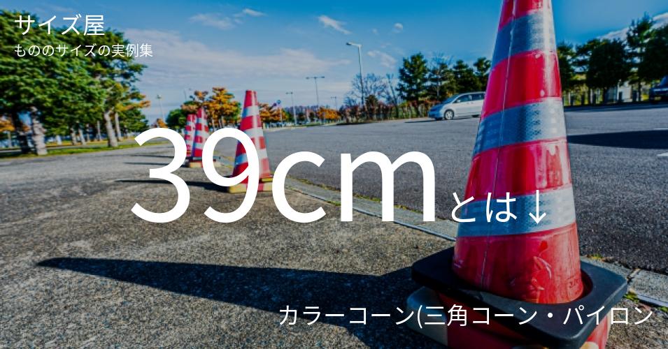 39cmとは「カラーコーン(三角コーン・パイロン)の幅」くらいの高さです