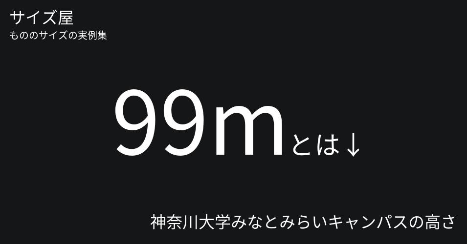 99mとは「神奈川大学みなとみらいキャンパスの高さ」くらいの高さです