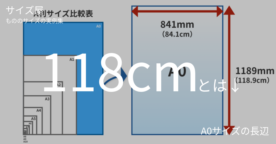 118cmとは「A0サイズの長辺」くらいの高さです